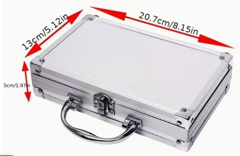 Алуминиев куфар за монети, размер 20,7 см./13 см./5 см.