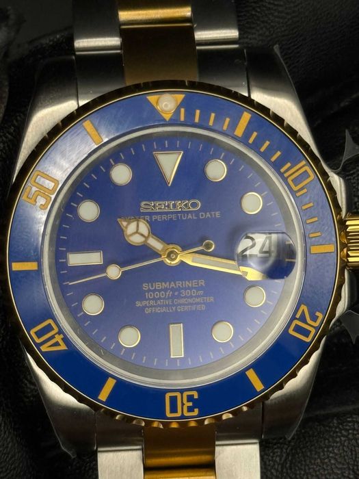 Ceas Seiko 39mm Submariner automatic "Bluesy"