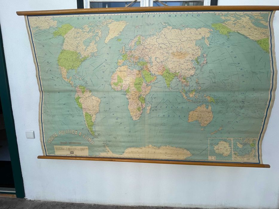 Harta Politica a Lumii 1:18.000.000 Directia Topografica Militara 1975