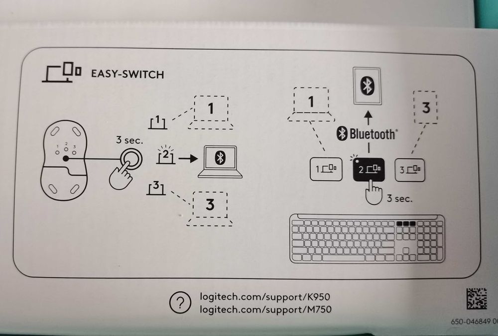 Клавиатура и мишка-комплект Logitech MK 950 Slim Combo WHITE НОВИ-2г.