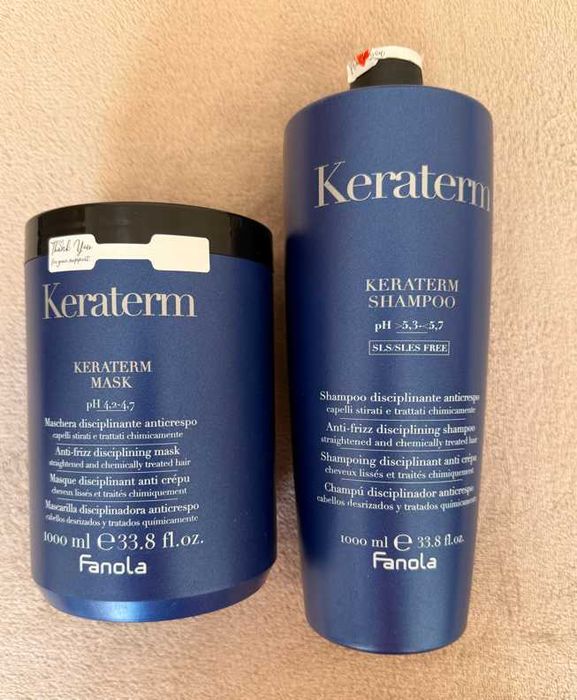 Set Sampon si masca Disciplinarea Parului - Keraterm Anti-Frizz