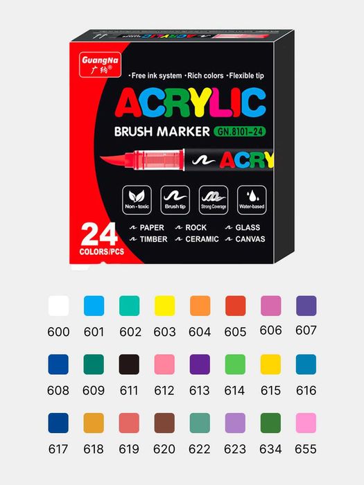 Маркеры акриловые Guangna наборы 12-408 штук