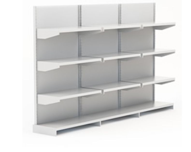 Rafturi magazin metalice – gondolă + perete – stare bună