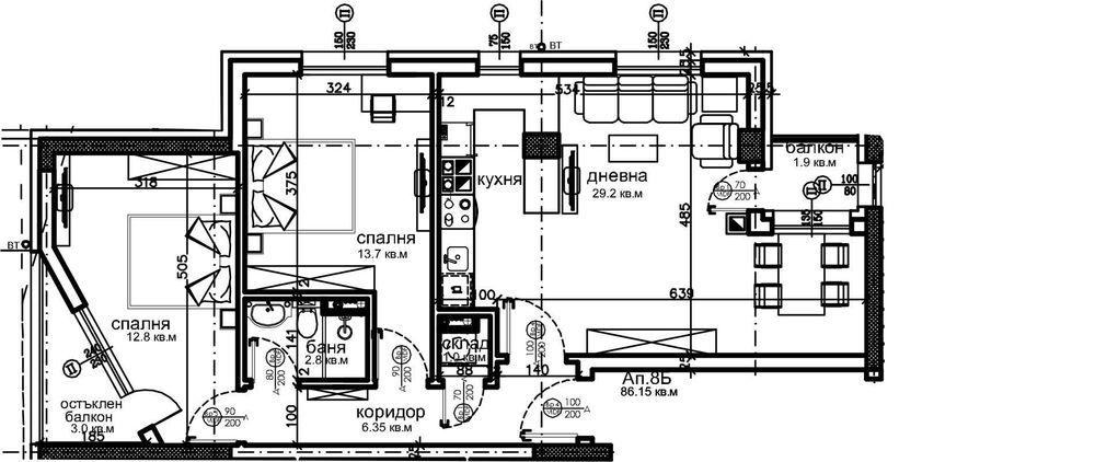 Продава се Тристаен апартамент в София, Красна поляна 2 - 96 кв.м за 998 €/кв.м - Снимка #1