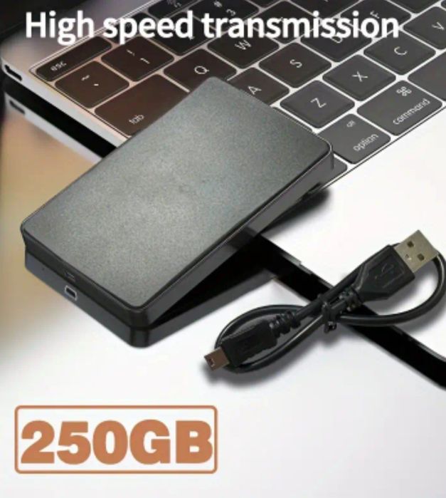 NOU HDD extern 256 GB cablu inclus