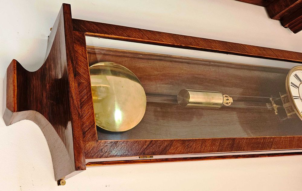 Ceas de perete cu pendul si o greutate Biedermeier