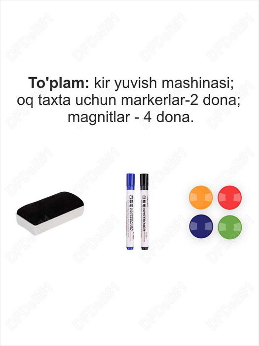 Доска белая 90х180 см, магнитно-маркерная, лаковая, 7819 Deli