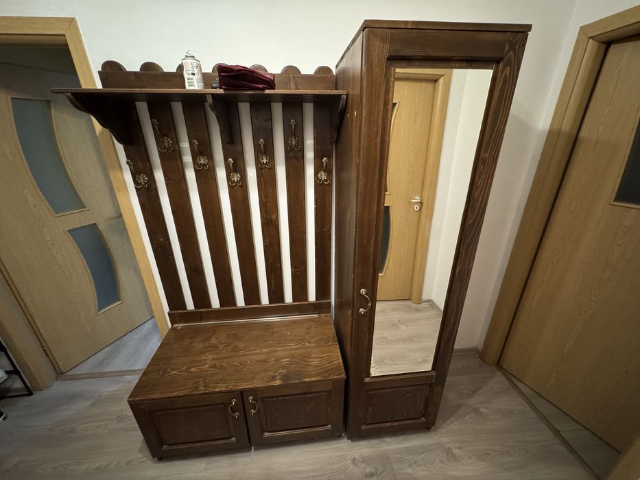 cuier cu oglina si dulap