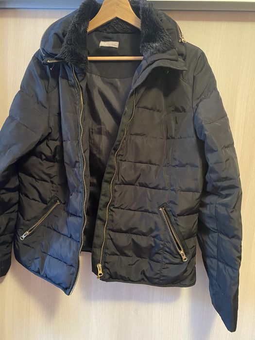 Geaca fâș crem verde negru marimea L