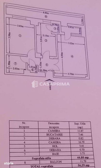 ANASTASAIE PANU-HALA CENTRALA-ap.2 camere,decomandat,curat,et2/8! — fotografia 1