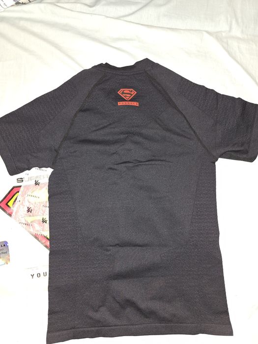 YOUNGLA Superman Compression Tee Shirt Black Red Mens