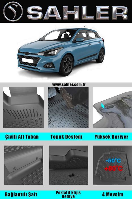 НОВО !!! Стелки гумени за ХЮНДАЙ И 20 2015 - 2020 / Hyundai i20 SAHLER