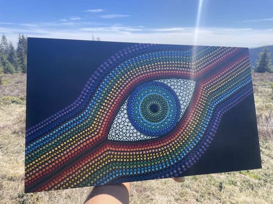 Tablou handmade Mandala în puncte - The Eye