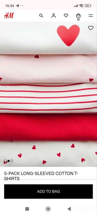 В наличии Лонгсливы для девочки. H&M Англия. 4-6 лет