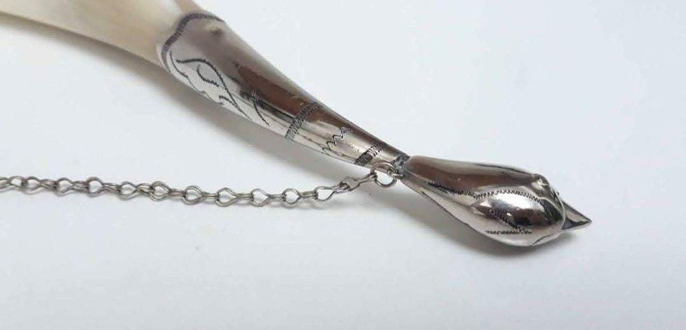 Corn de bivol pentru vin, traditional rusesc, argint , vanatoare,copii