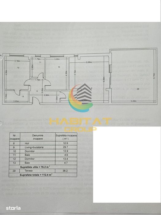 Pallady 3 cam.77 mp + terasa 36 mp mobilat utilat acte gata( rezervat)