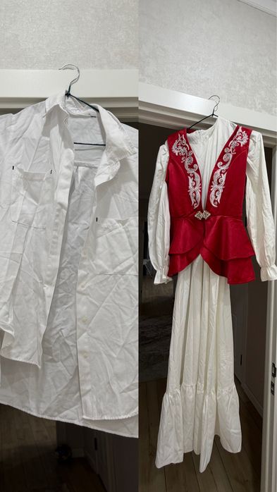 Платья и рубашки размером S.