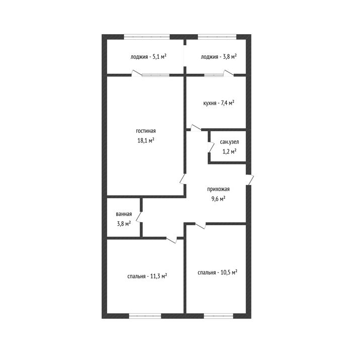Продаётся 3-комнатная квартира 105-серии. ЭТАЖ-3/5. мкр.ВЕРХНИЙ ОТЫРАР
