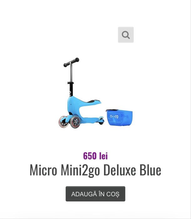 Trotineta Micro Mini2go Deluxe Blue