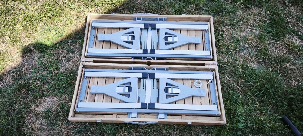 Set masa+scaune picnic pliabile, din lemn