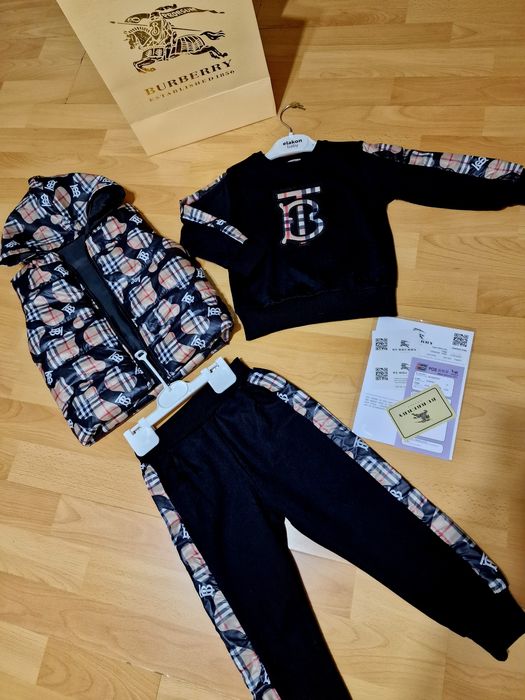 Compleuri 3 piese copii,model Burbbery, varsta 2-7ani