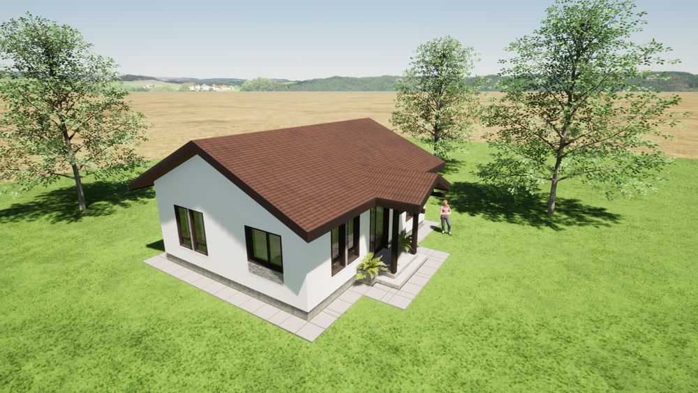 Vind casă pe structura metalica schimb cu auto