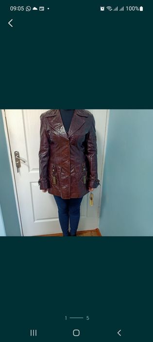 Пиджак женский. кожанный.