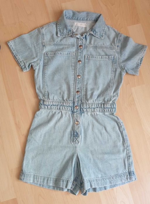 Jeans pantaloni scurti salopetă fete 10-12 ani