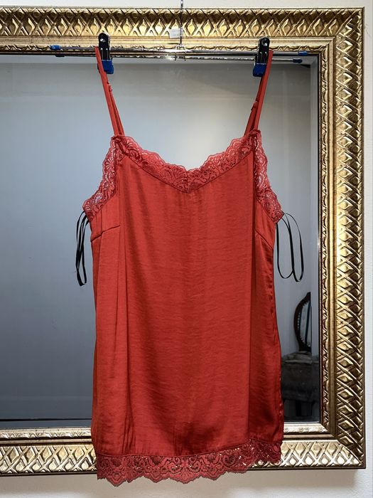 Maieu cu dantelă, Vila Clothing, oranj-roșu