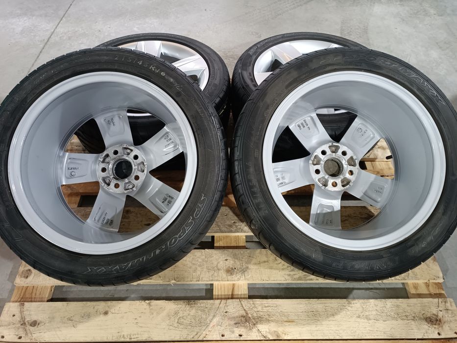 Лети джанти 16ки 5х100 Skoda + летни гуми 215/45/16 Dunlop