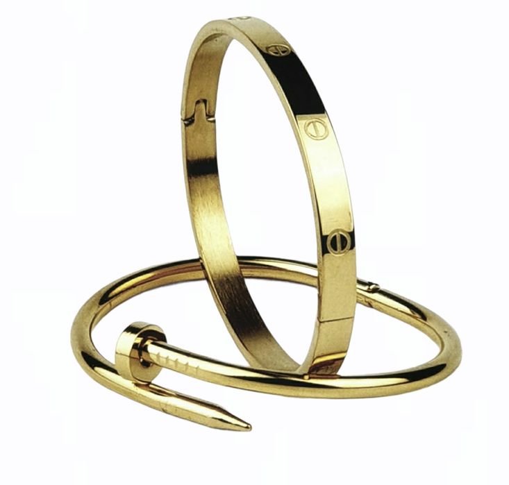 дамска гривна Cartierr LOVE 2 модела огънат пирон и белезник с винтове