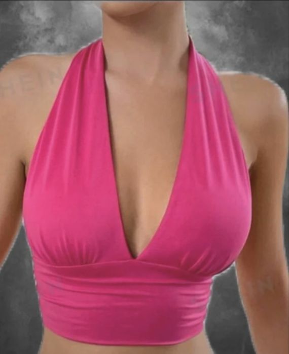 Bluza roz cu guler rulat