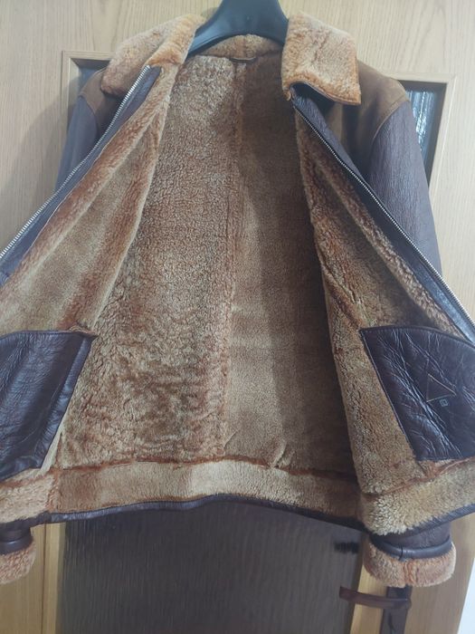 Haina din blana naturala cu fermoar, cojoc bărbați din piele de ovine