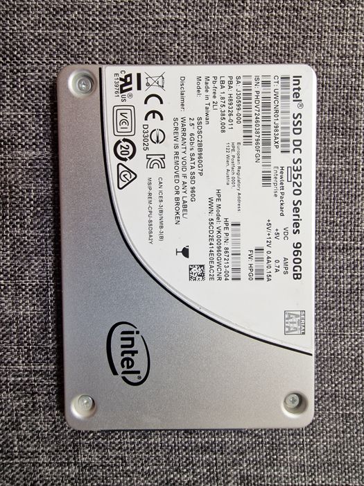 Intel SSD DC S3520 Series 960GB SATA 2.5