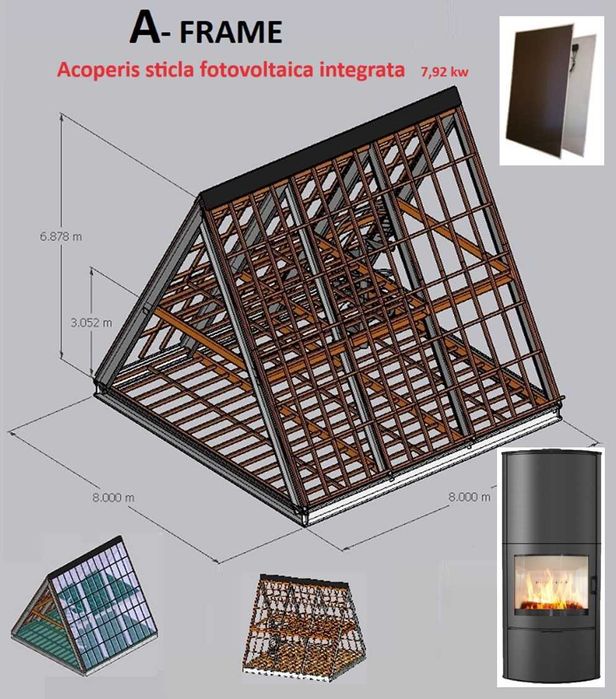 A frame fotovoltaic 7,92 KW acoperis 115 mp