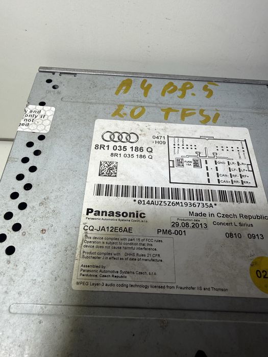 Audi Concert Symphony радио CD MMI OEM 8T1035186P 8R1035186Q 8T1035195H 8R1035186F 8T1035195AA оригинал