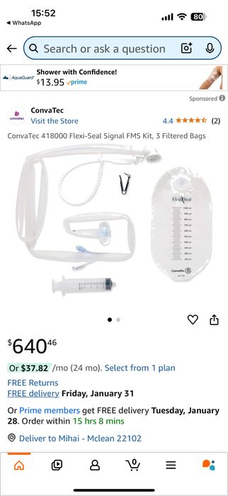 Sonda  materii fecale Convatec