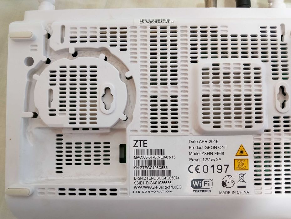 Modem ZTE Digi model ZXHN F668