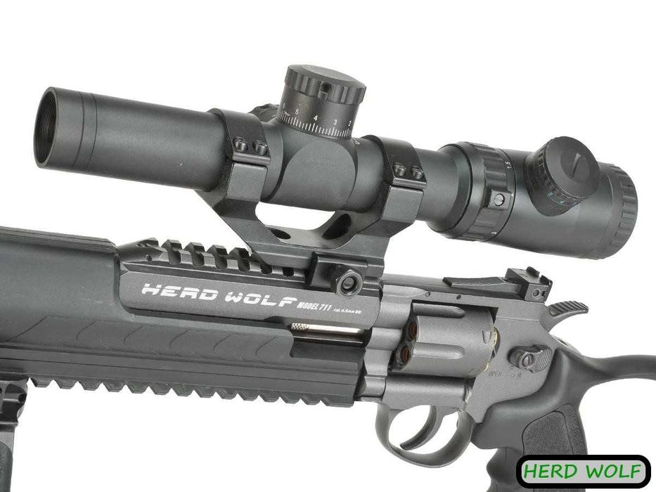 Pusca airsoft HERD WOLF -revolver 4J airsoft- 6 cartuse fara luneta
