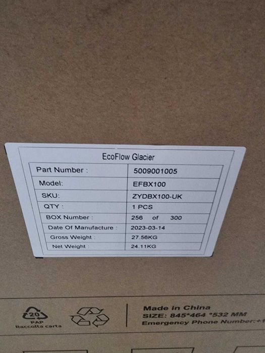 Frigider auto EcoFlow Glacier, Dual Zone, 38L, cuburi de gheata, WiFi