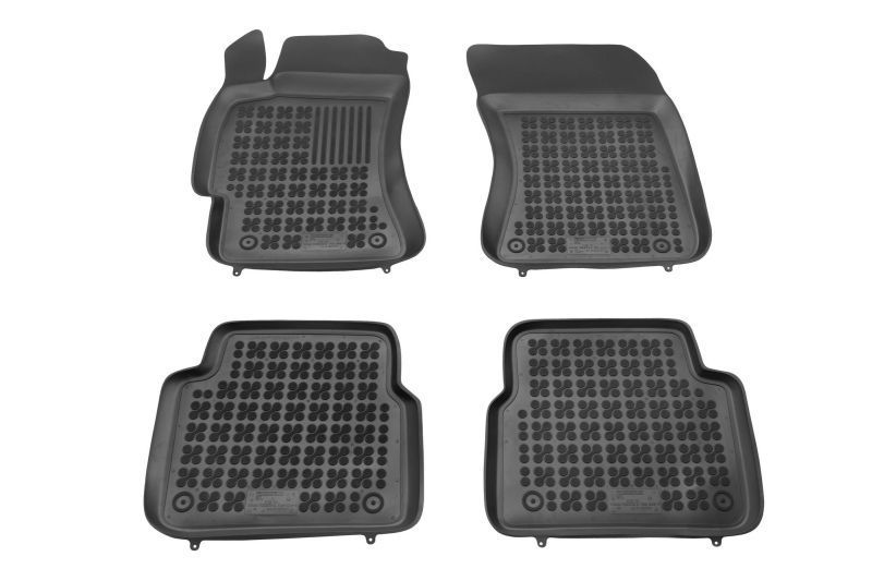 Set covorase auto din cauciuc Subaru Forester (Sh), 01.2008-03.2013, negru, presuri tip tavita, Rezaw 202701,