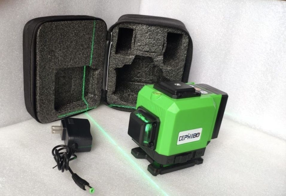 Лазерный Уровень, 2Д, 8 лучей, в комплекте сумка, уровень