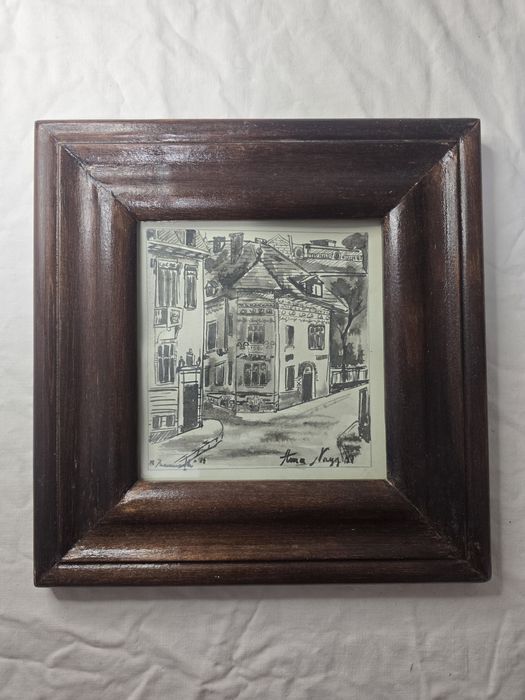 București - tuș pe hârtie și laviu de tuș.