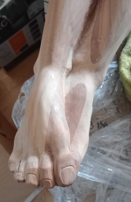 Crist Christ sculptat in lemn 120 cm. lungime