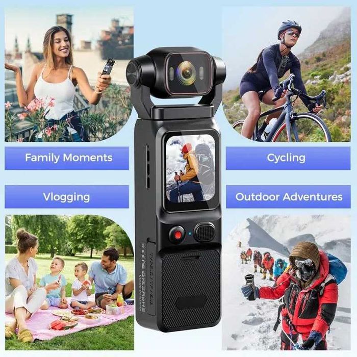 4K Action Camera with Touchscreen & Gyro Stabilization