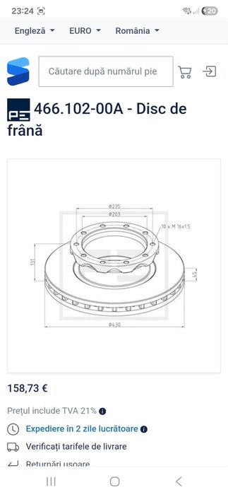 Nou Disc de Frana Original ZF 430/203x45/131 10x235-M16x1,5