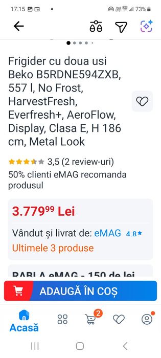 Vând frigider aproape nou