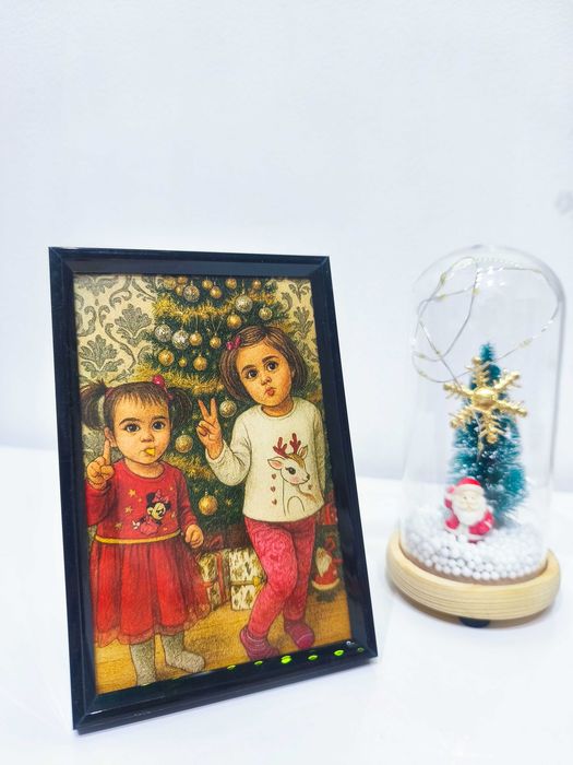 Cadou craciun caricatură in rama