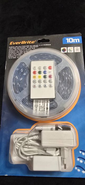 Banda LED RGB EverBrite, muzicala, 10 m, Multicolor