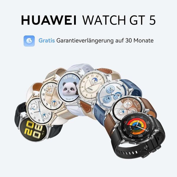 Нов Водоустойчив Смарт Часовник Huawei - Watch GT5, 1.43'', 46 mm, Black, 2 години Гаранция